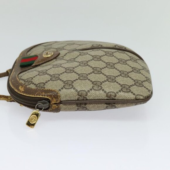 GUCCI GG Supreme Web Sherry Line Shoulder Bag PVC Beige 904 02 047 Auth 115823 - Picture 4 of 16